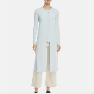 NWT Rosetta Getty Split Front Jersey light blue top long sleeve maxi layered XS